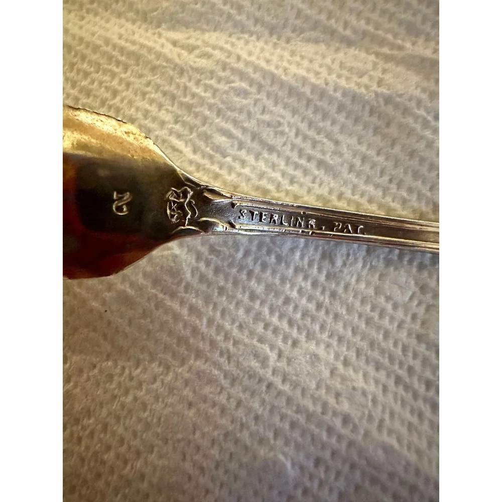 Antique JB Knowles Apollo Pattern Sterling Silver Horseradish Spoon 